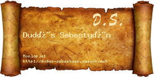 Dudás Sebestyén névjegykártya